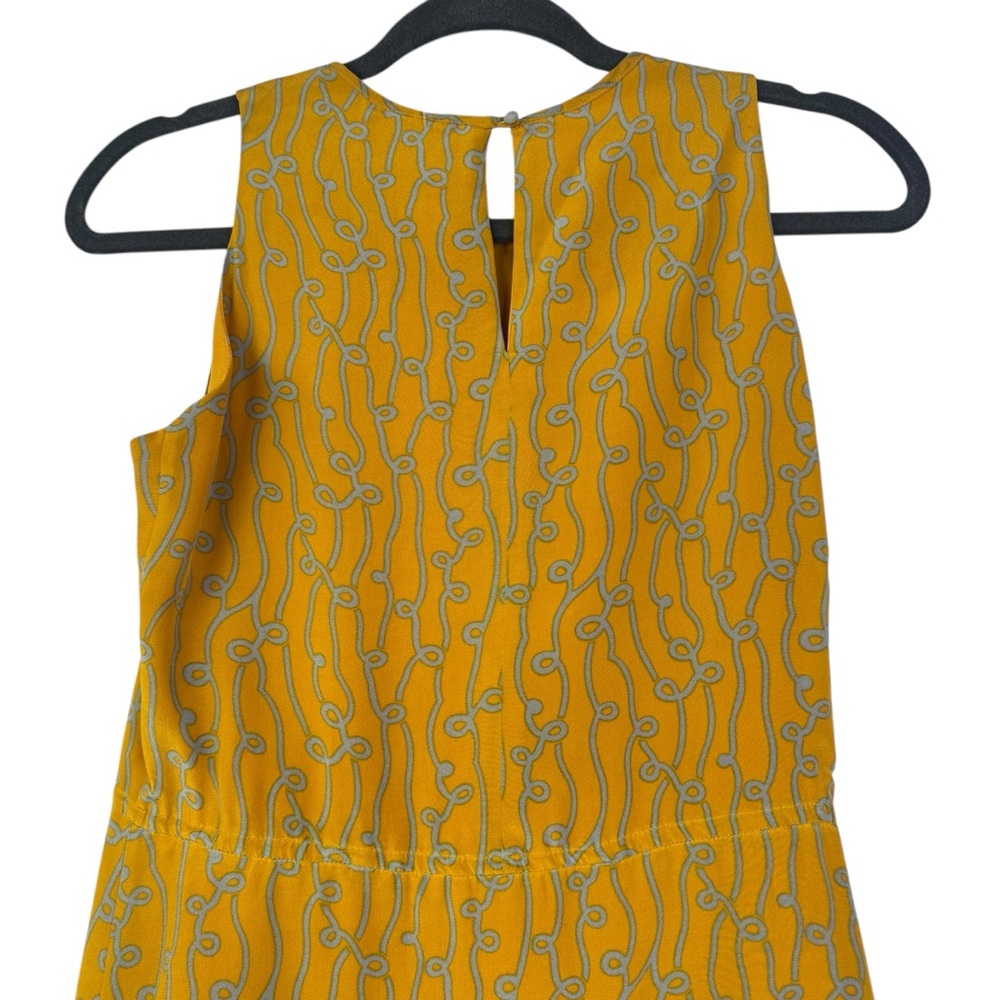 Anthropologie Girls from Savoy Take Action Mini Dress 2 Gold Yellow 100% Silk - Picture 11 of 16